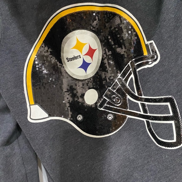 VS PINK NFL Pittsburgh Steelers Faux Fur Sequin Bling Jacket BNWT SZ Medium - Picture 6 of 10